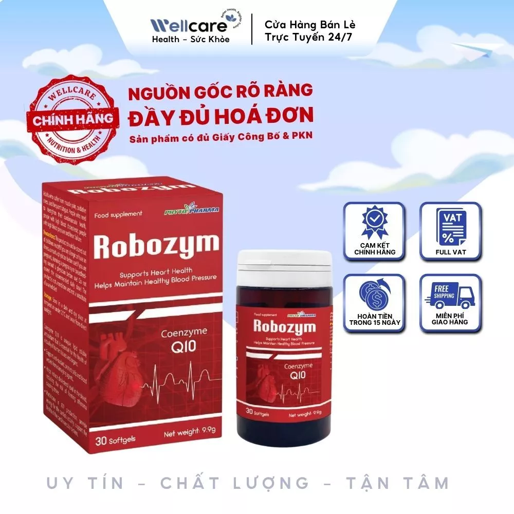 [✨CHÍNH HÃNG] Robozym - Hộp 30 Viên - Hỗ Trợ Sức Khỏe Tim Mạch, Chống Oxy Hóa Hiệu Quả