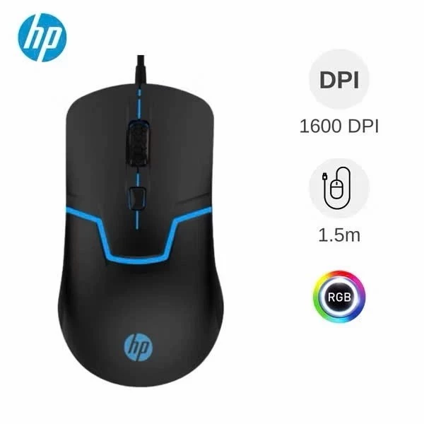 Chuột máy tính HP M100 Có Dây, Full box, Mới 100% LED RGB, dùng cho máy tính & laptop