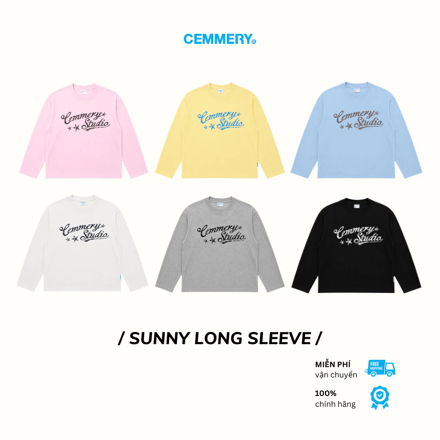 Áo Thun Tay Dài CEMMERY Local Brand Chính Hãng Sunny Long Sleeve Cotton Form Oversize Unisex 6 Màu