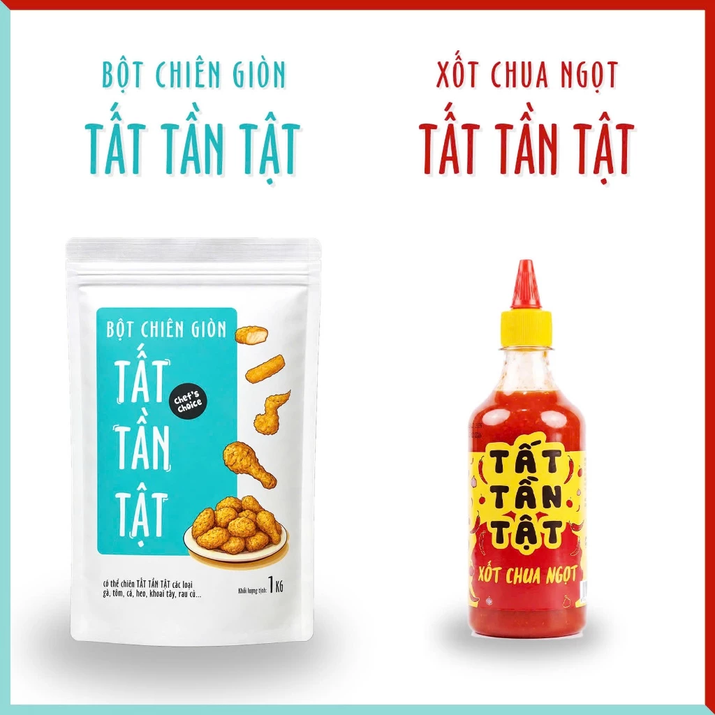 [CHÍNH HÃNG] Combo 1kg Bột chiên giòn TẤT TẦN TẬT + 500gr Xốt chua ngọt TẤT TẦN TẬT - Chiên ngon / Chấm tiện