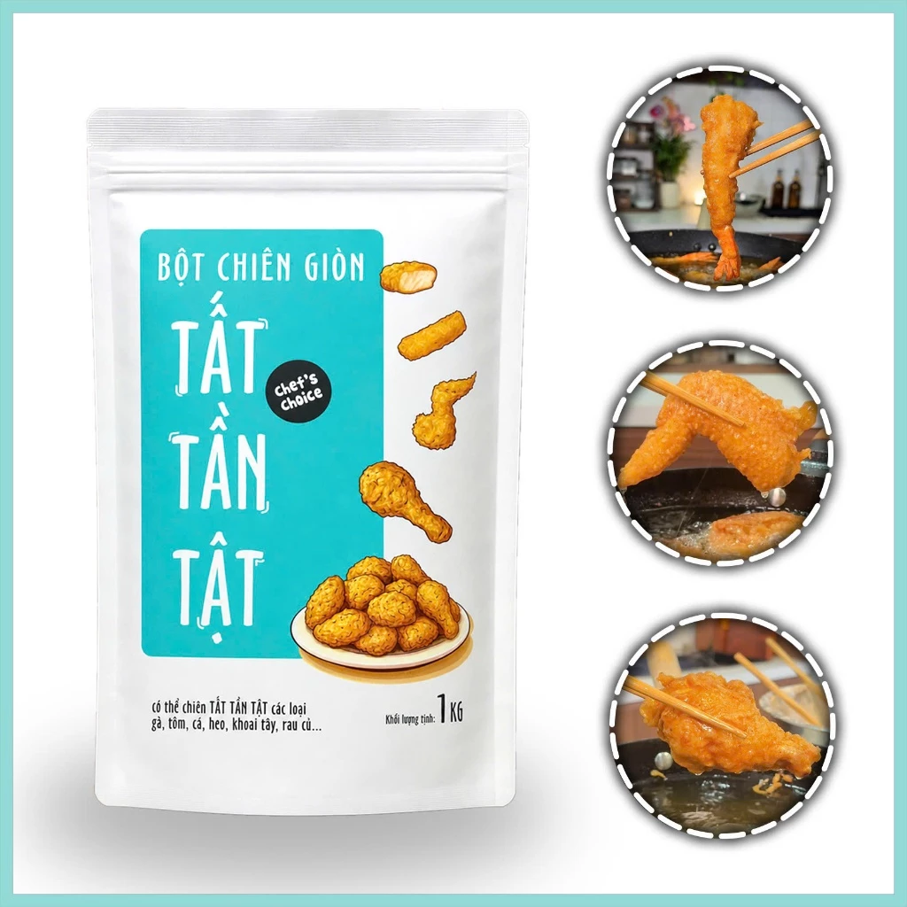 [CHÍNH HÃNG] Bột chiên giòn TẤT TẦN TẬT bột chiên gà giòn, chiên tôm, bột chiên đa dụng