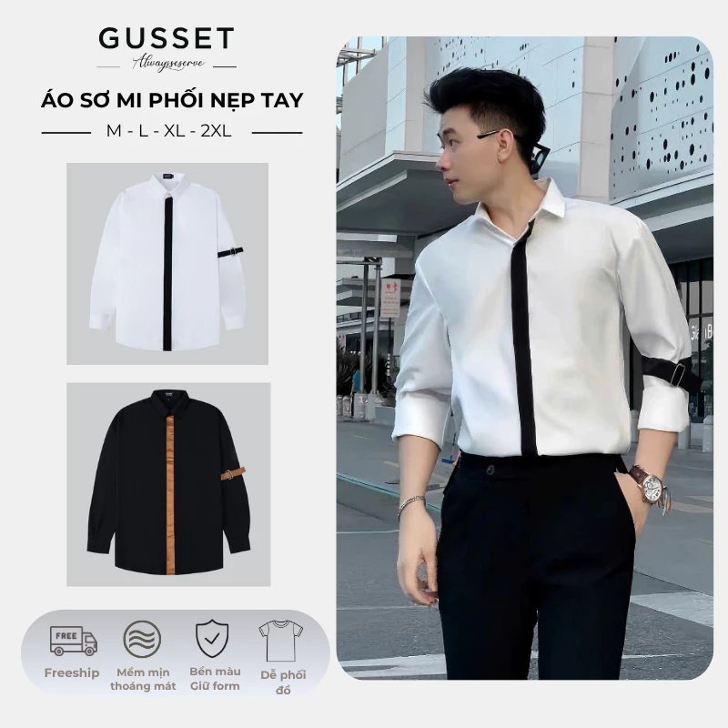 Áo Sơ Mi Nam Dài Tay Form Chuẩn, Phong Cách Boy Phố, Chất Liệu Lụa Mềm Thoáng Mát SMP02