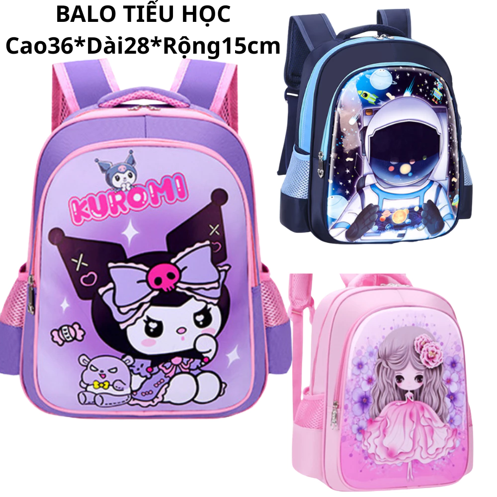 ( LỚP 1-2 ) Balo cho bé trai gái tiểu học, cặp sách đi học cho nam nữ cấp 1 họa tiết con vật ngộ nghĩnh CG22
