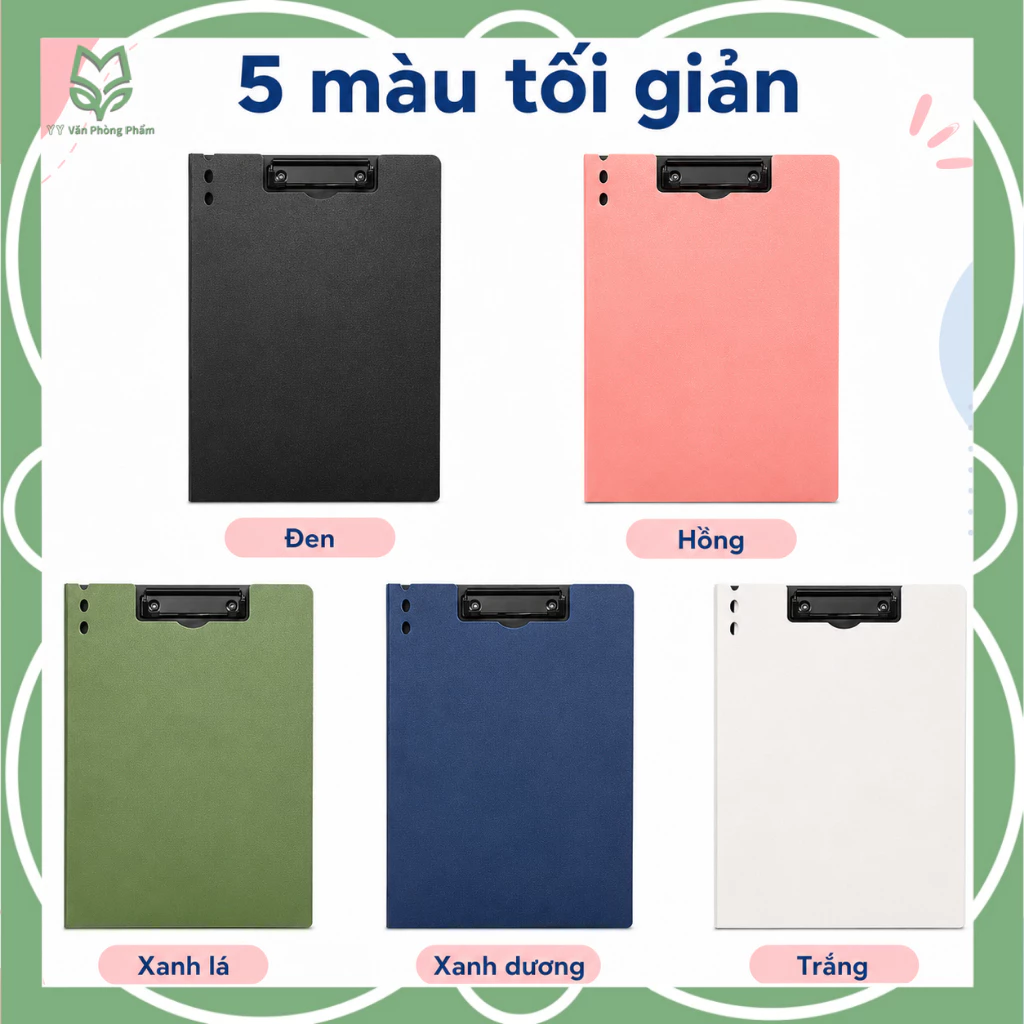 Bìa hồ sơ Kẹp Ngang / Đứng A4 - Màu đơn sắc Cao Cấp - Chống thấm nước - Bìa trình ký