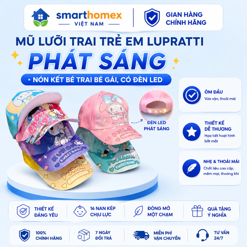 Nón Mũ Lưỡi Trai Trẻ Em, Hình Các Nhân Vật Hoạt Hình Đáng Yêu - Nón Mũ Bé Gái Sanrio Ngộ Nghĩnh Hottrend