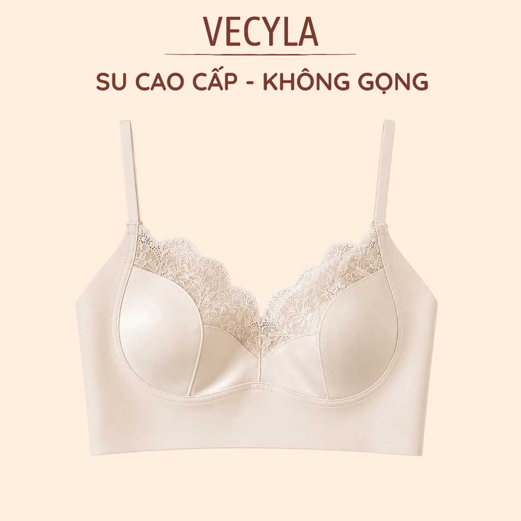 Áo ngực bralette VECYLA 2 dây Áo bra su đúc phối ren gợi cảm đệm mỏng ôm dáng nâng ngực vừa B 614 / 9030