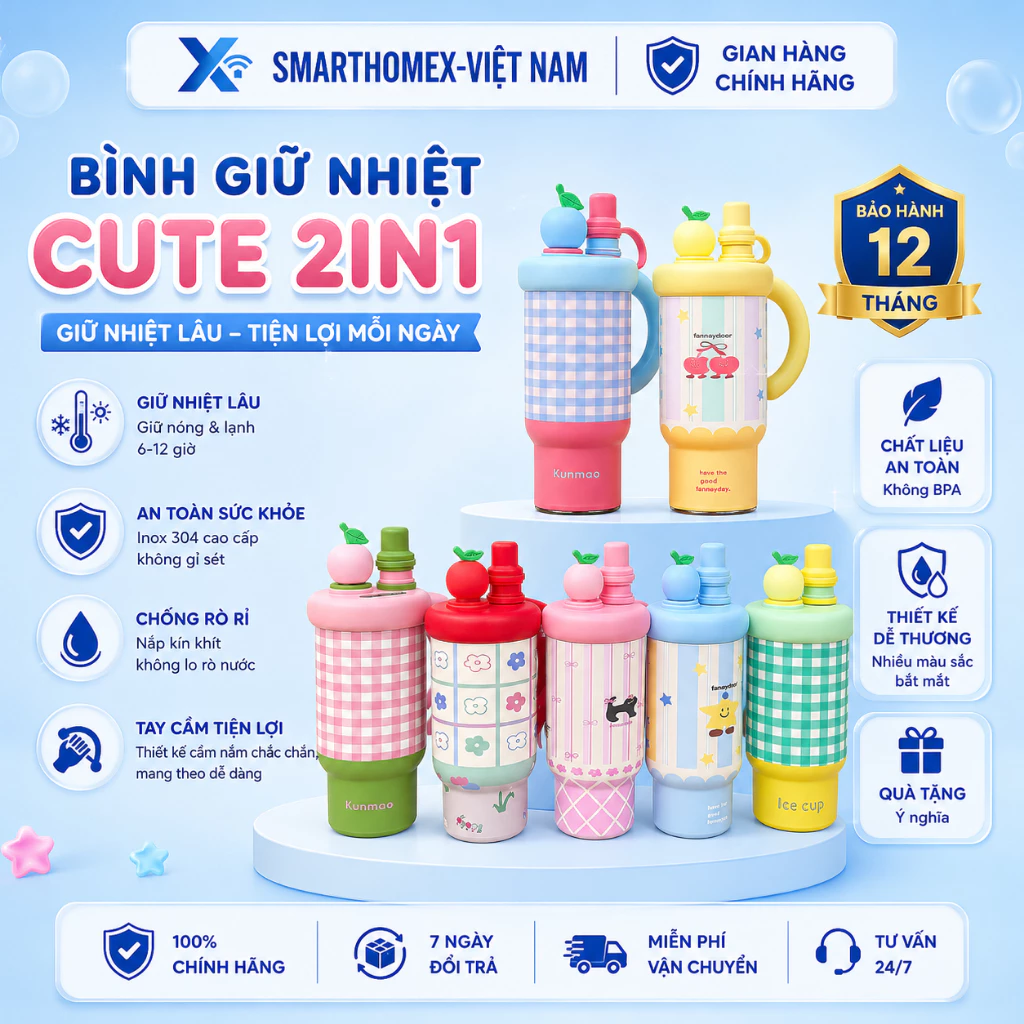 Ly Giữ Nhiệt Kunmao 800Ml inox 304 Kèm lõi lọc trà tiện Lợi