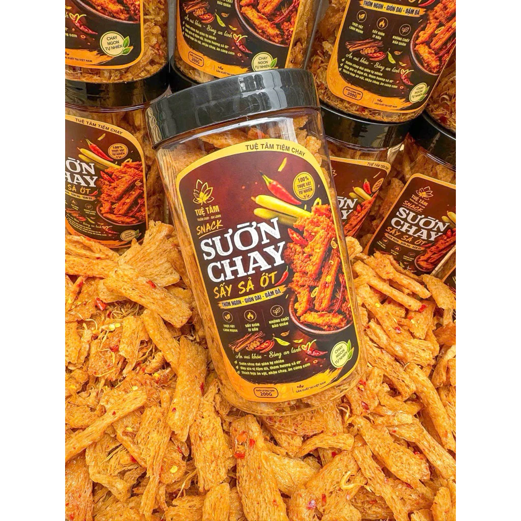[hủ 200g] SƯỜN CHAY SẤY SẢ ỚT TUỆ TÂM