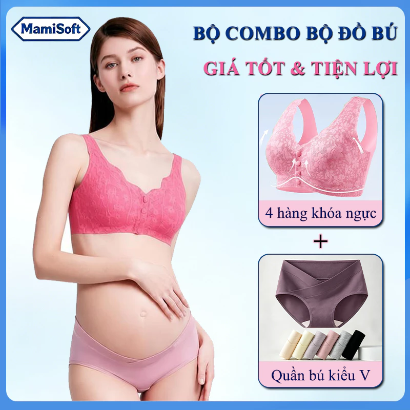 Áo ngực cho con bú Quần lót bầu sau sinh Chống chảy xệ Cotton Co giãn tốt Mềm vết thương