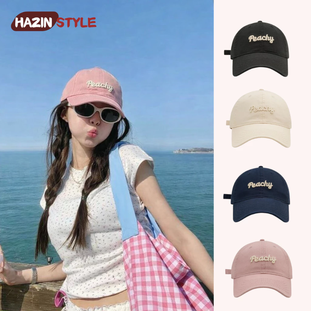 Mũ Lưỡi Trai Nam Nữ Thêu Chữ PEACHY, Nón Kết Form Cứng Kaki Cao Cấp Unisex Phong Cách Hàn Quốc