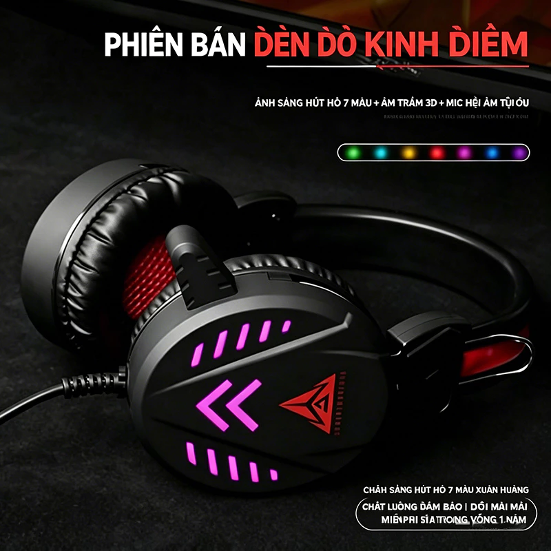 Tai Nghe ChơI Game Có DâY có đèn LED đổi màu, có mic đàm thoại , cho game thủ