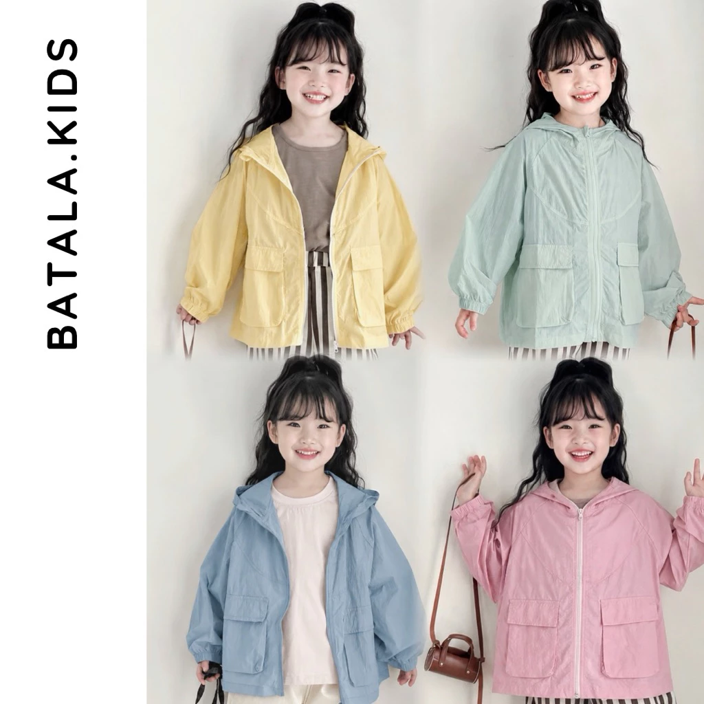 Áo chống nắng cho bé BATALA kids, AOGIOTUIHOP Áo gió MỎNG 1 lớp chống nắng và chống gió cho bé từ 1-7 tuổi