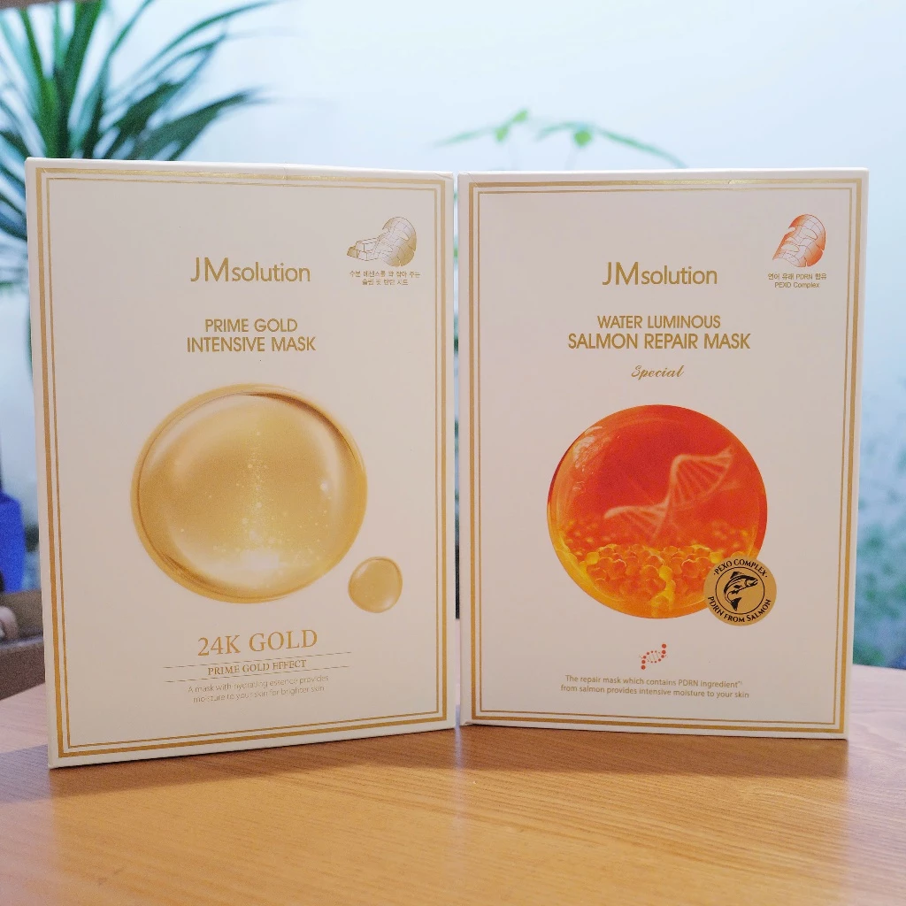 (Giao Ngẫu Nhiên) Hộp 5 miếng Mặt Nạ JMsolution Vàng hoặc Trứng Cá Hồi