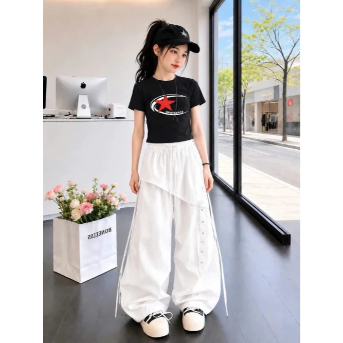 Bộ Quần Kaki Form Rộng Phối Áo Cotton Ngôi Sao Chất Lừ Cho Bé Trai/Bé Gái SBK-915