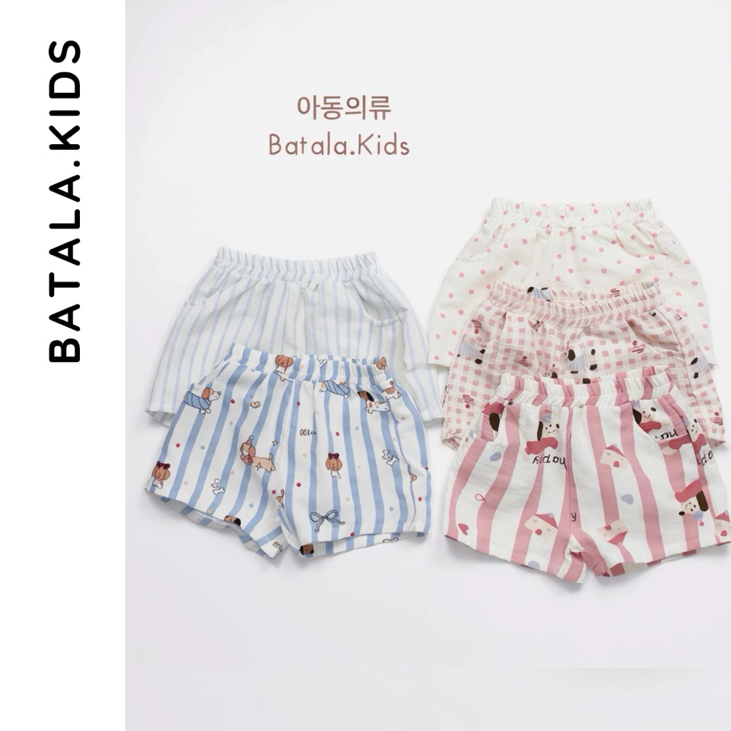 Quần đùi mùa hè cho bé trai bé gái Batala Kids, QUẦN SHORT ĐŨI HOẠ TIẾT DỄ THƯƠNG cho bé từ 10-25kg