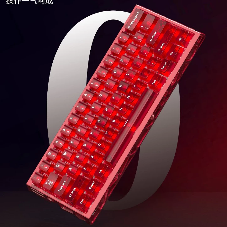 Bàn Phím Cơ Gaming MLOONG K680 Chuyên Game FPS MOBA, Red Color, 68 Keys, RGB LED, Multiple Modes
