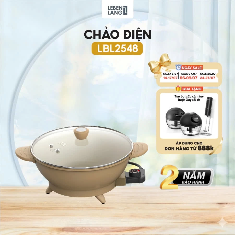 Chảo Điện Đa Năng Lebenlang LBL2548 - 6L - 1700W Gia Rập Nhanh Chống Dính Tốt