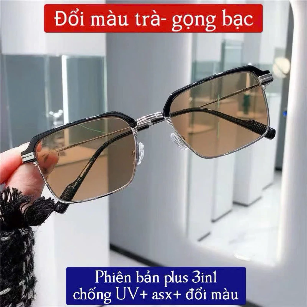 Kính đổi màu Khi Ra Nắng kính chống tia uv- tia cức tím phong cách Hàn Quốc tổng tài