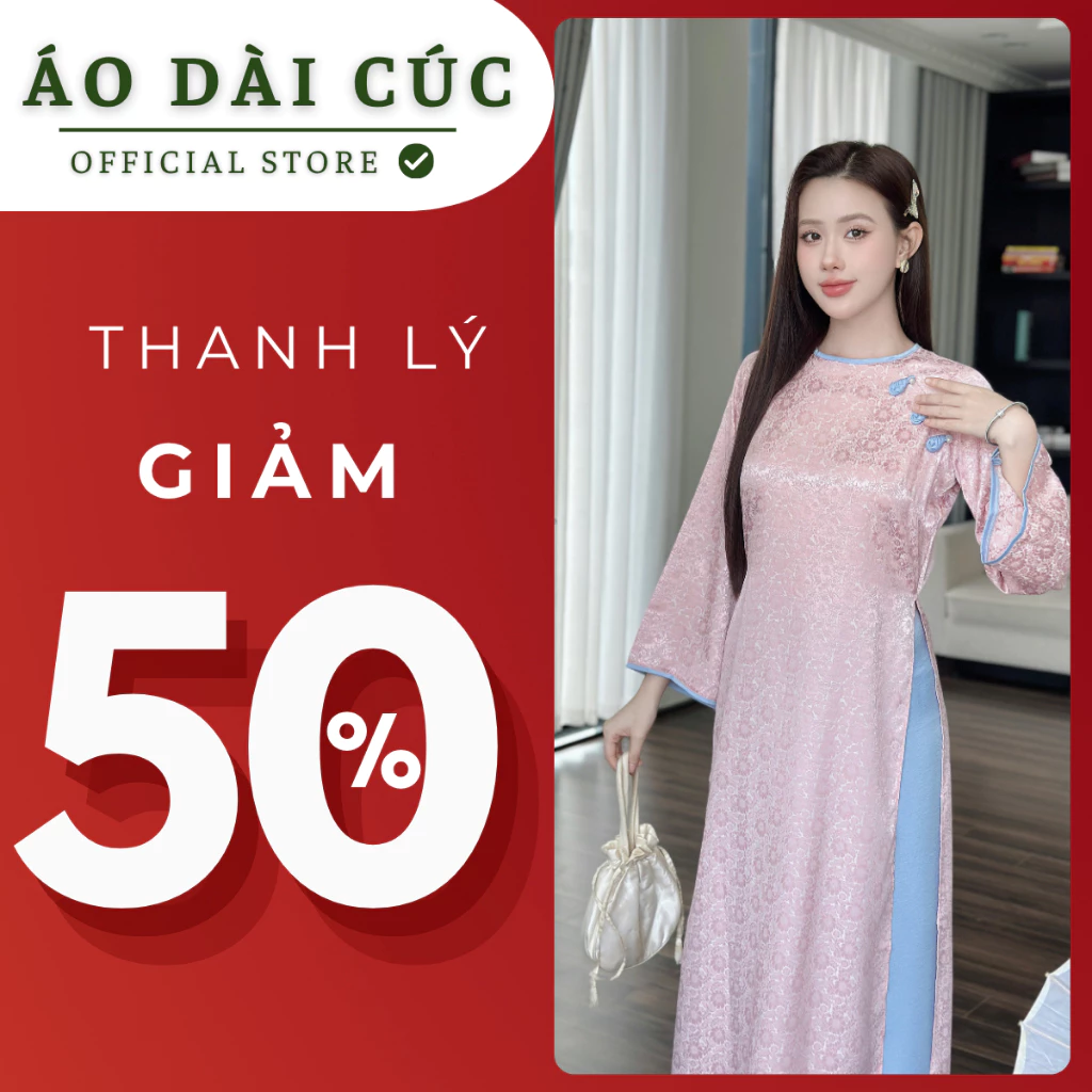 [SẴN HÀNG - HỎA TỐC] Áo dài cách tân Nguyệt Hoa , cách tân dáng suông gấm cúc cao cấp - Áo Dài Cúc