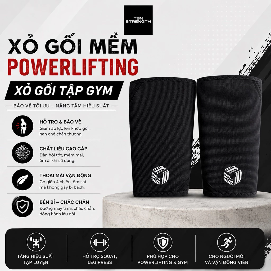 Xỏ Gối Tập Gym Flex TBN STRENGTH - Xỏ Gối Mềm Powerlifting , Xỏ Gối Tập Gym