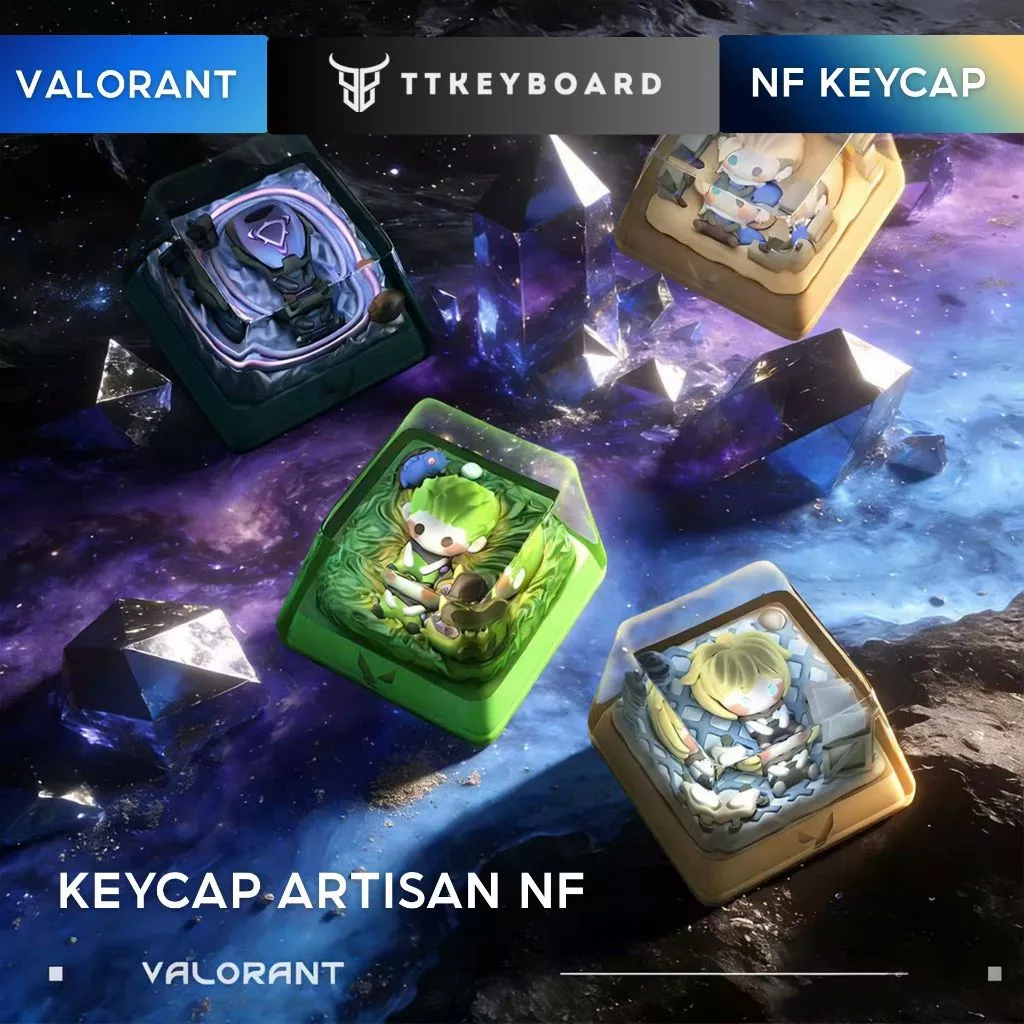 [Hỏa Tốc] Keycap Artisan NF VALORANT Nhiều Đặc Vụ 1u Trang Trí Bàn Phím Cơ Chính Hãng NF