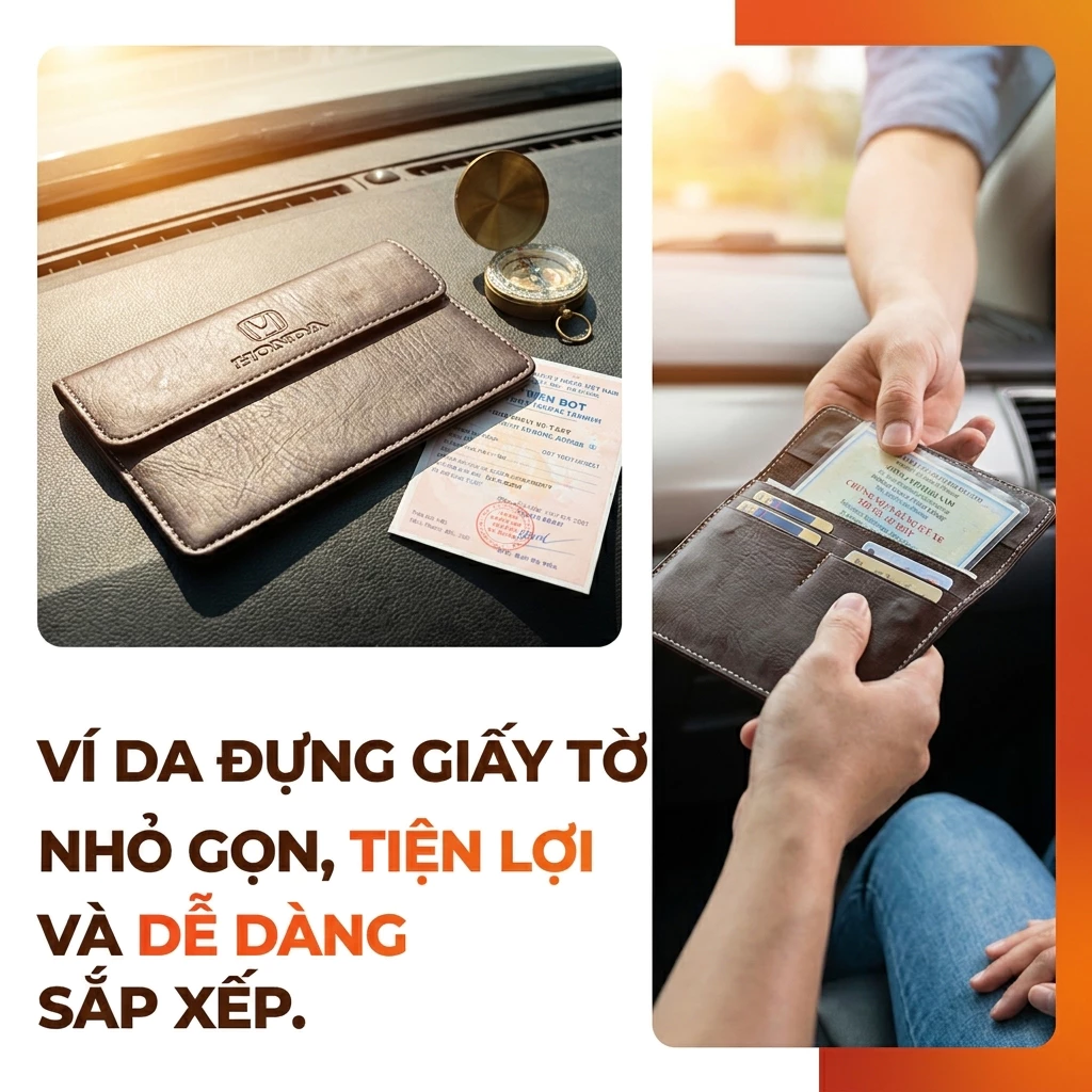 Ví Đựng Đăng Kiểm Xe Ô Tô Chất Liệu Bền Đẹp Sắp Xếp Giấy Tờ Ngăn Nắp