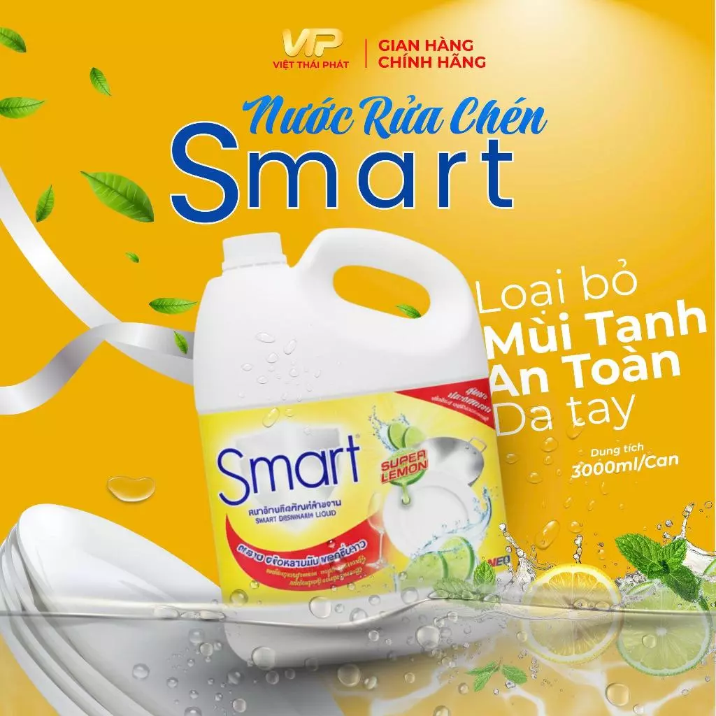 Nước rửa chén Smart | Việt Thái Phát - Hàng Thái Chính Hãng (3000ml/can)
