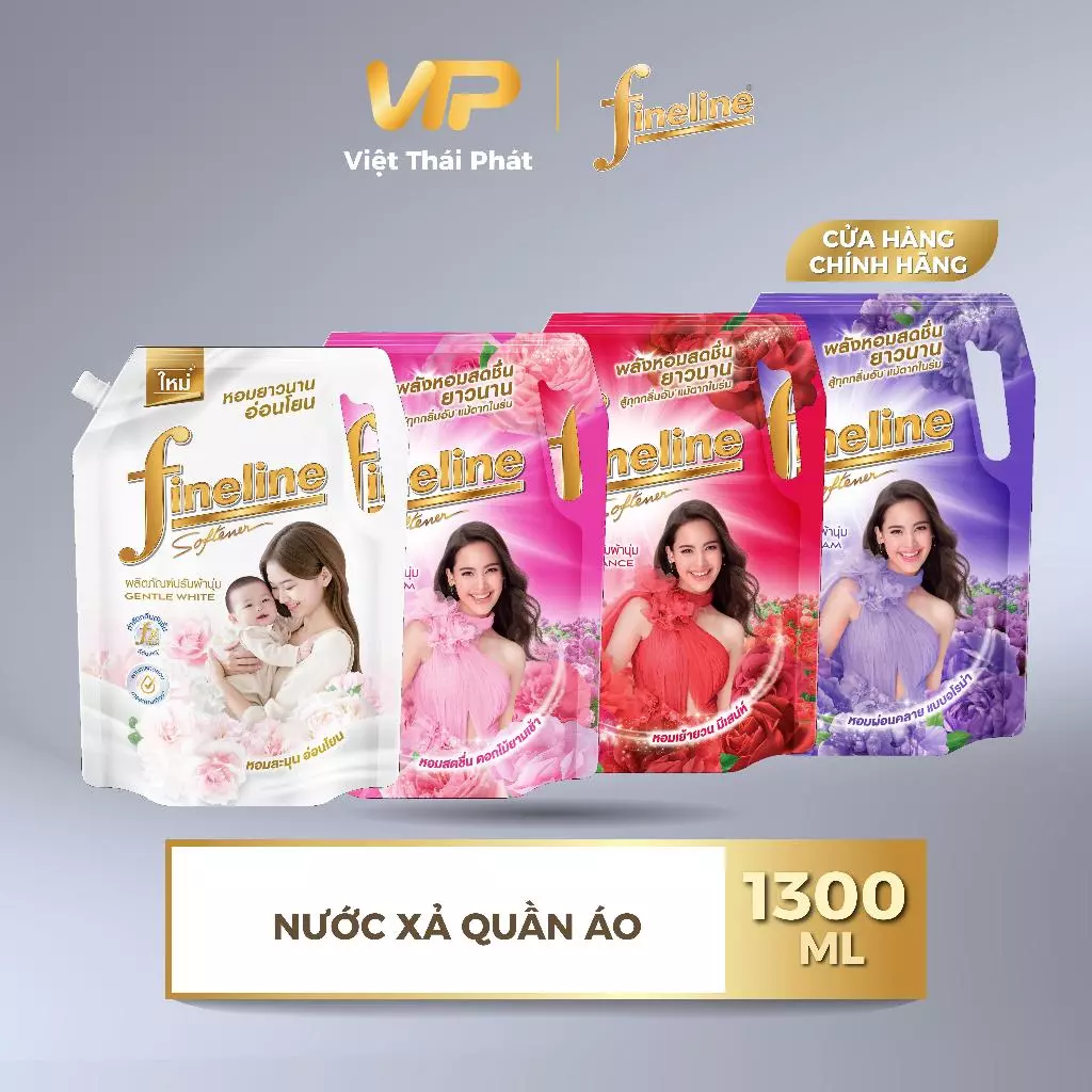 Túi Nước Xả Quần Áo Fineline Hương Nước Hoa | Việt Thái Phát - Hàng Thái Chính Hãng (1300ml/túi)