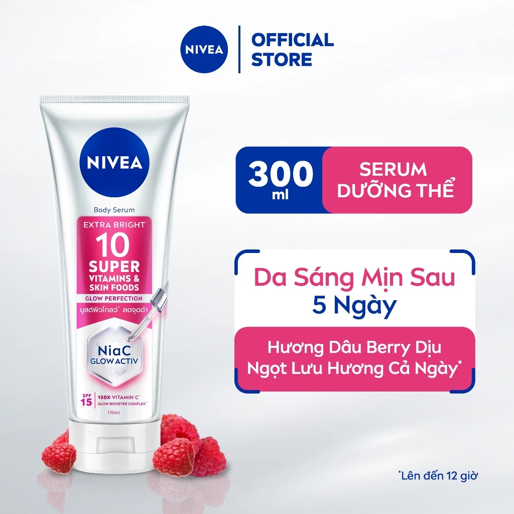 Tinh Chất Dưỡng Thể NIVEA Vitamin Serum - Dưỡng Sáng Da Sau 7 Ngày 300ml - 93824/99197/99195/99190/99192