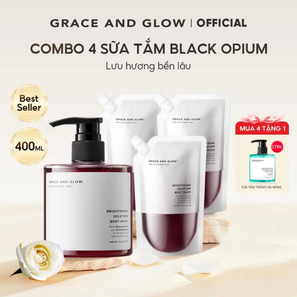 Combo sữa tắm và túi refill sữa tắm tặng kem dưỡng thể 400ml + 50ml