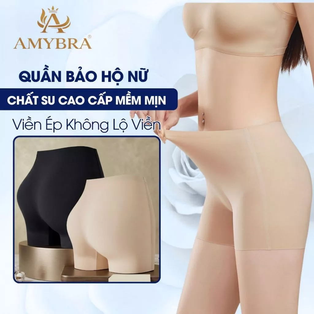 Quần Bảo Hộ Quần Mặc Váy Đúc Su Không Đường May, Quần Lót Nữ Không Đường May Lộ Viền AMYBRA V6897