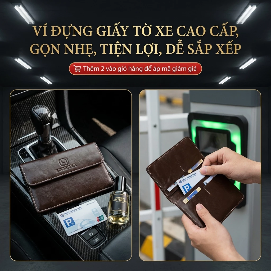 Ví Đựng Giấy Tờ Xe Ô Tô Cao Cấp Gọn Gàng Tiện Lợi Dễ Mang Theo