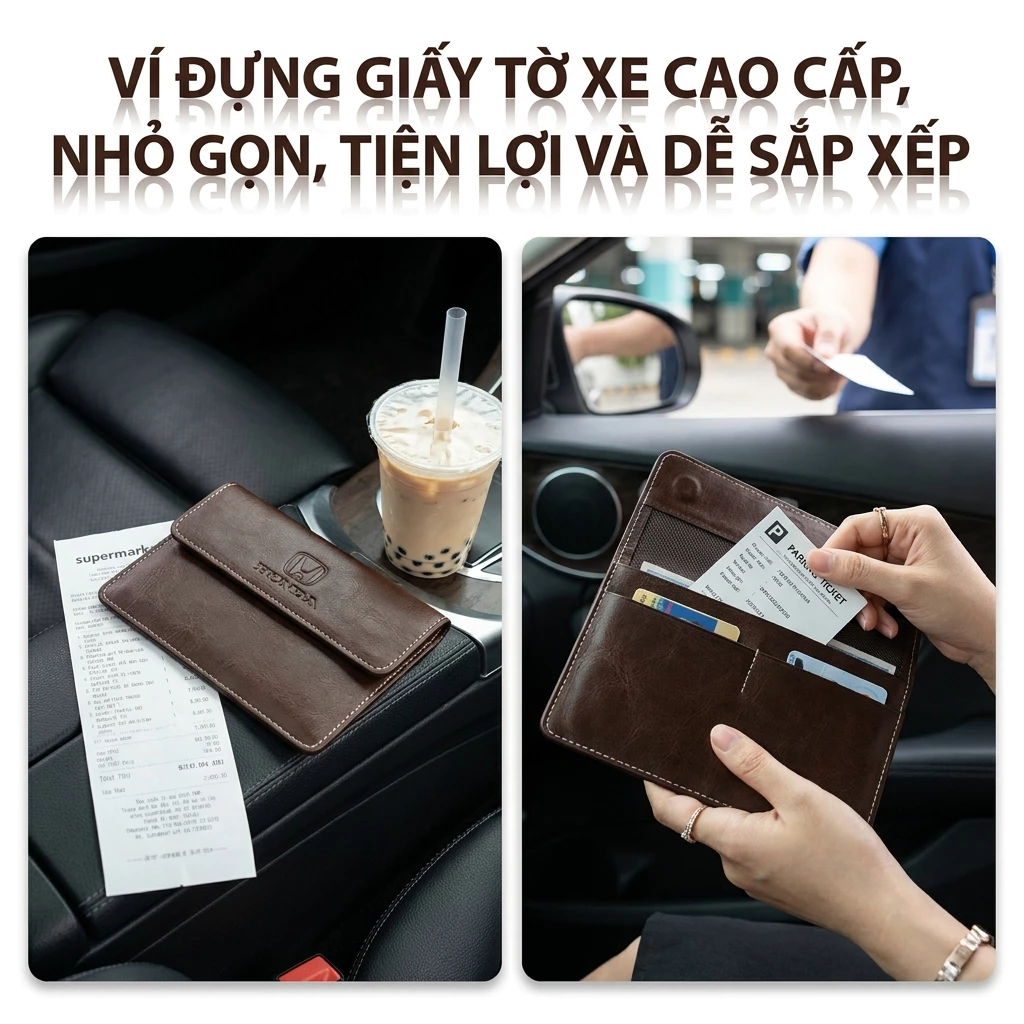 Ví Lưu Trữ Giấy Tờ Ô Tô Tiện Lợi Hỗ Trợ Sắp Xếp Tài Liệu Ngăn Nắp