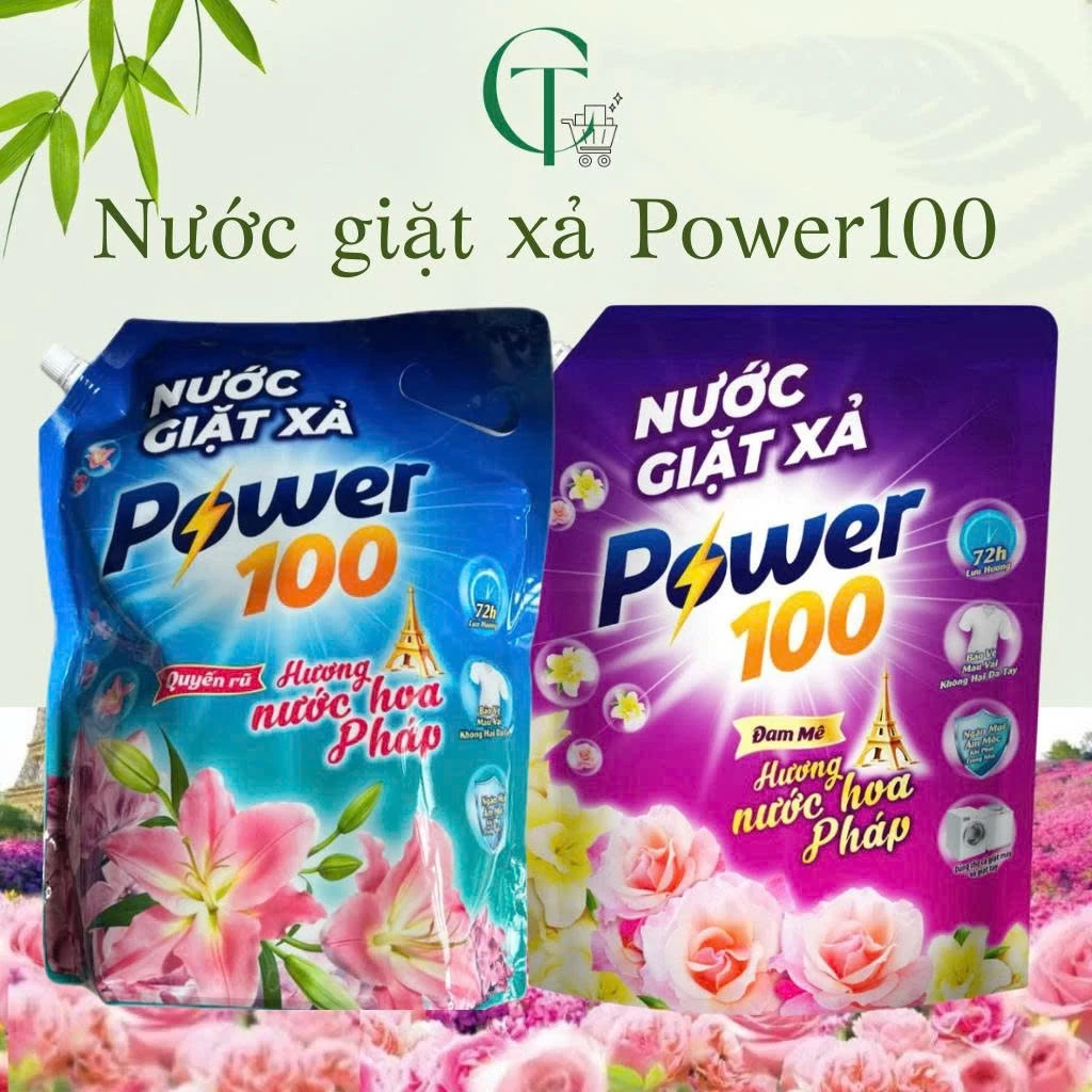 Nước giặt xả Power100 hương nước hoa Pháp quyến rũ 3.2KG