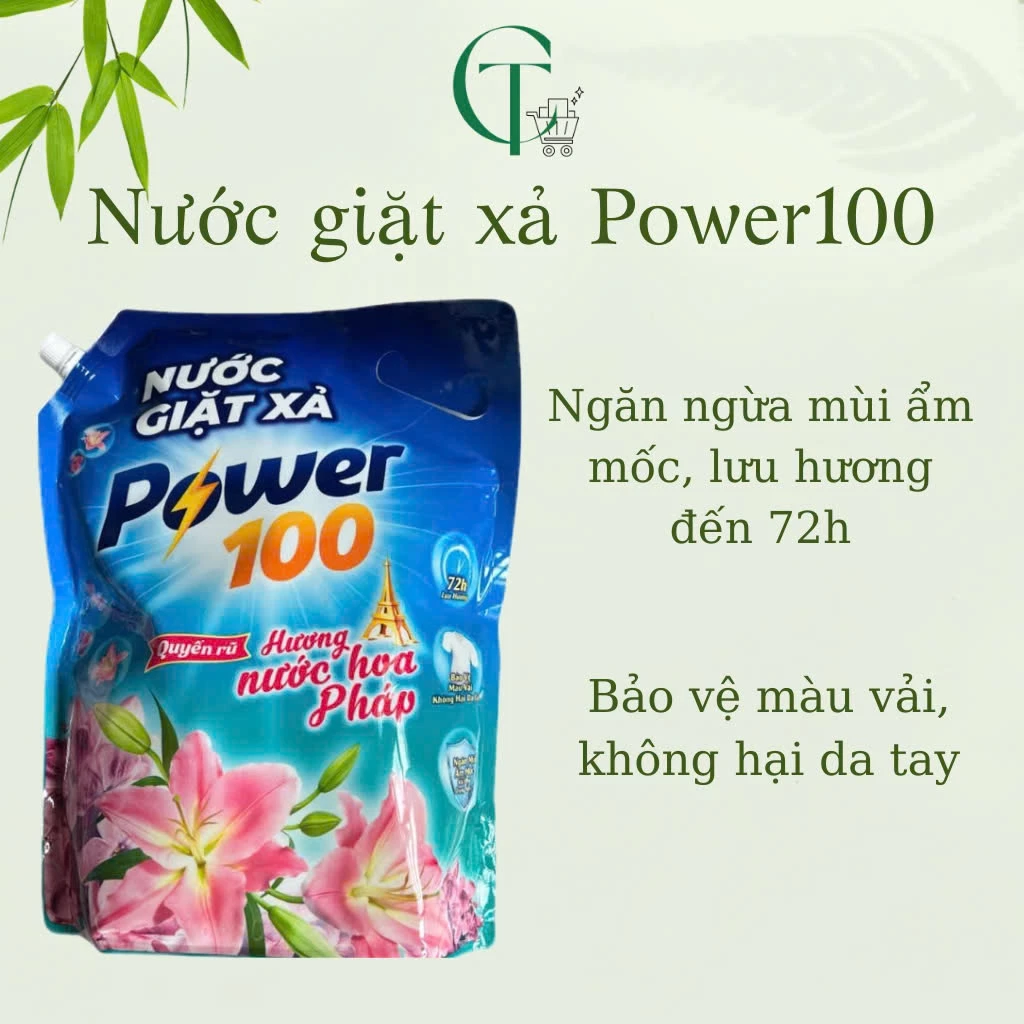 Nước giặt xả Power100 hương nước hoa Pháp túi 3KG