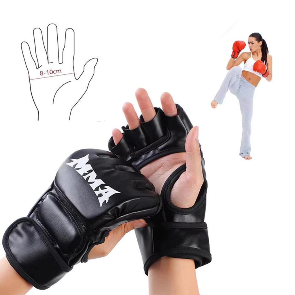 [Wx]1 Cặp Chuyên nghiệp Găng Tay Boxing Hở Ngón Chuyên Dụng Tập Võ Muay Thái Đối Kháng Dành Cho Người Lớn