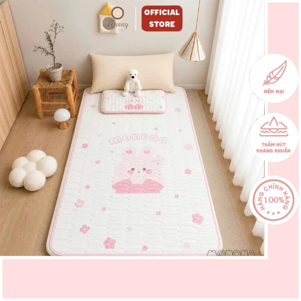 Thảm điều hòa kèm gối Monona/Manny, chất liệu tencel êm dịu, thoáng mát