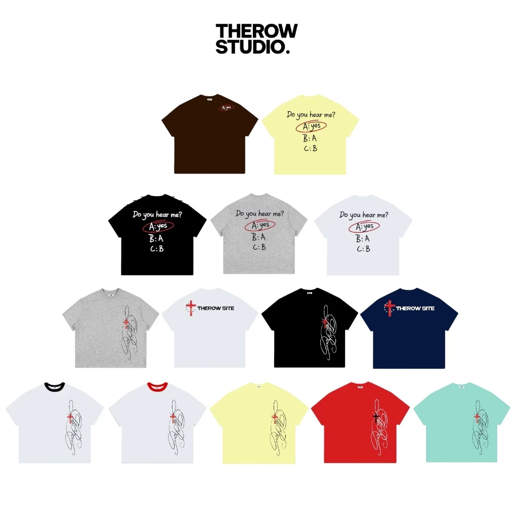 [TR15 + TR16] Áo Thun Boxy Local Brand THEROW Tay Ngắn Cotton "SITE + YES" Form Rộng Unisex Nam Nữ Hot Trend Tiffany