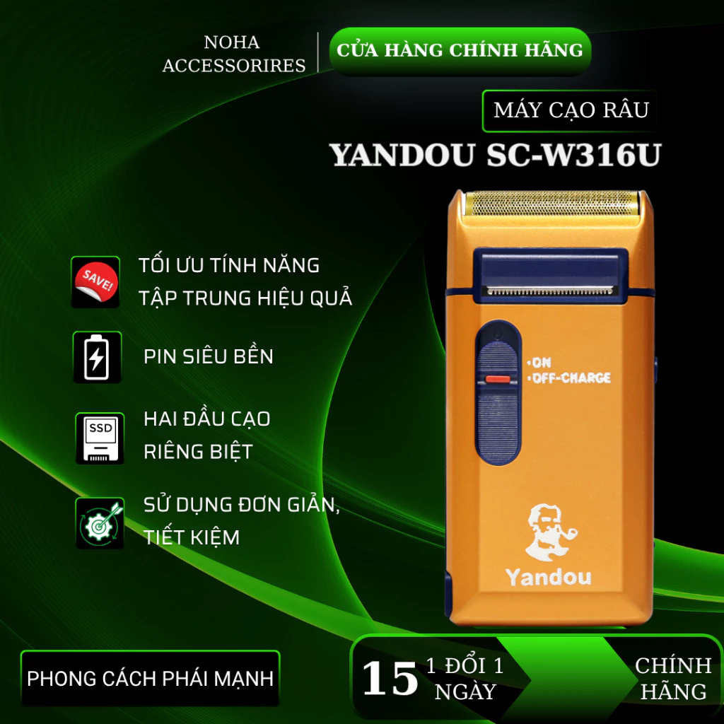 Máy cạo râu YANDOU lưỡi ngang siêu bền