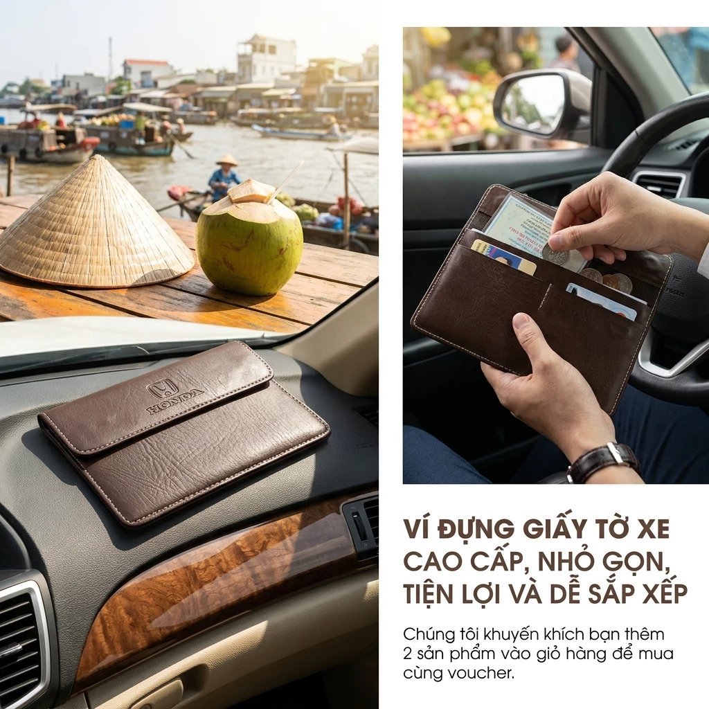 Ví Đựng Giấy Tờ Xe Ô Tô Cao Cấp Gọn Gàng Tiện Lợi Dễ Mang Theo