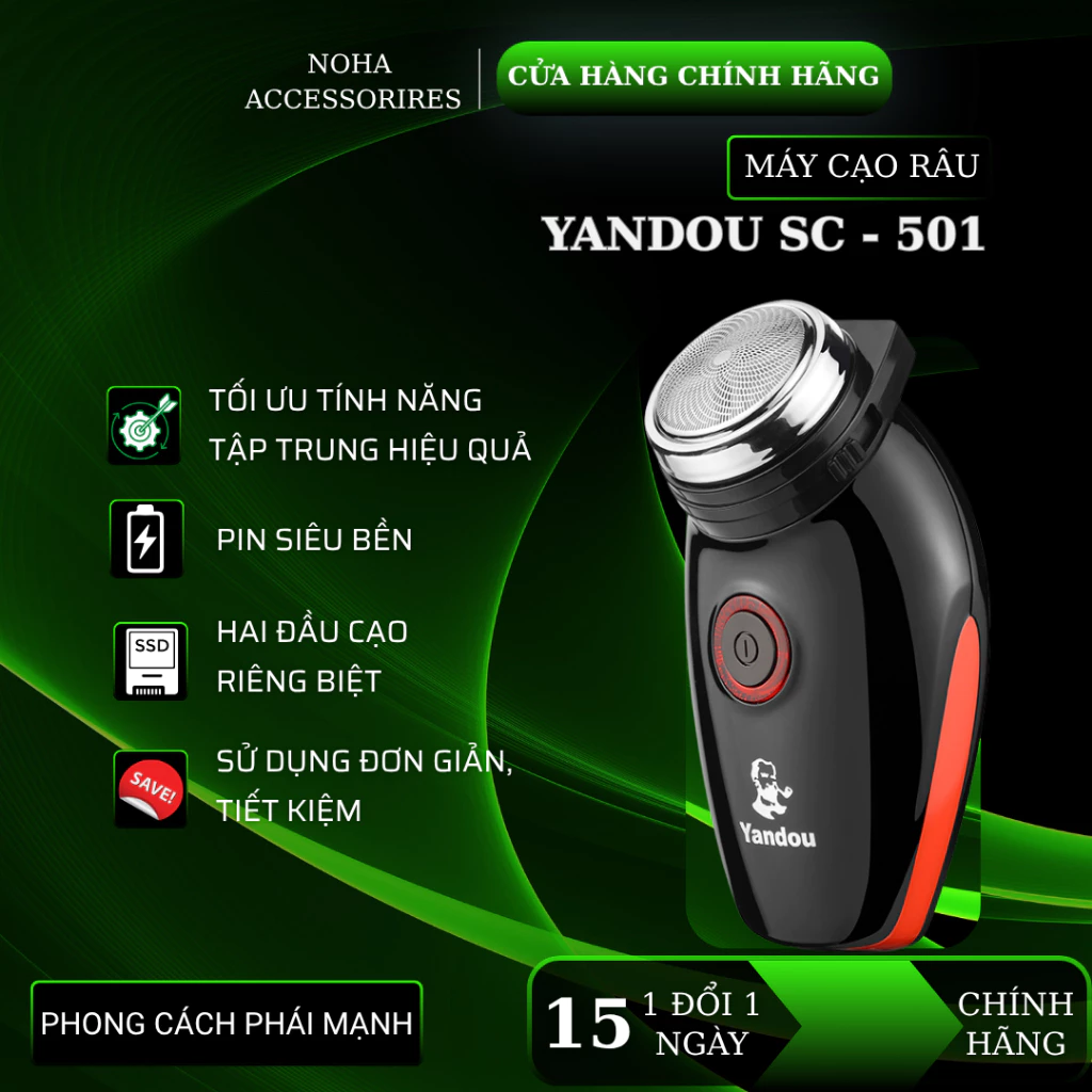Máy cạo râu YANDOU máy cạo râu lưỡi xoay sắc bén
