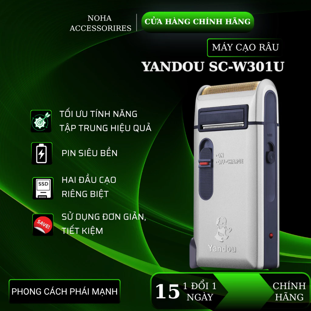 Máy cạo râu Yandou SCW 301U phong cách mạnh mẽ đang được đối chiếu cho người mua tại Việt Nam