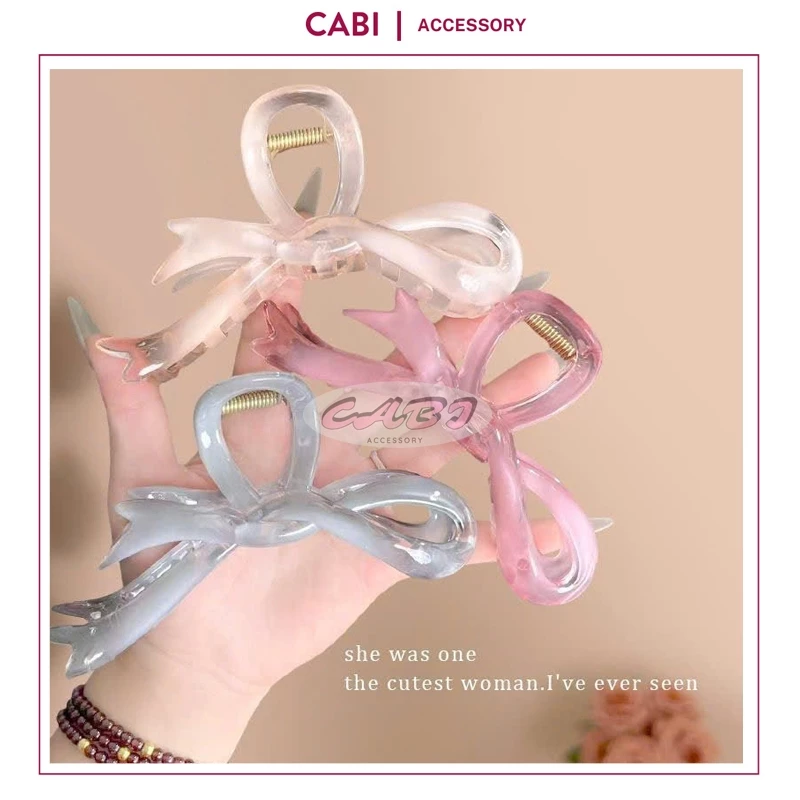 CB108 Kẹp tóc càng cua Dạng Nơ Đuôi Đổi Màu bằng Acrylic chuyển màu nhựa bóng