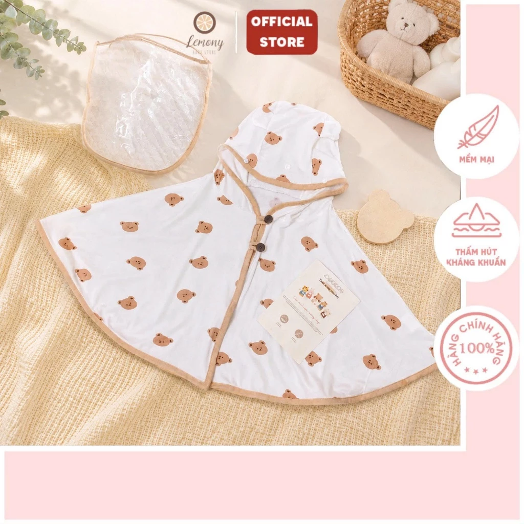 Áo choàng chống nắng cho bé Bunny/Monona, áo choàng có khuy cài, vải co giãn