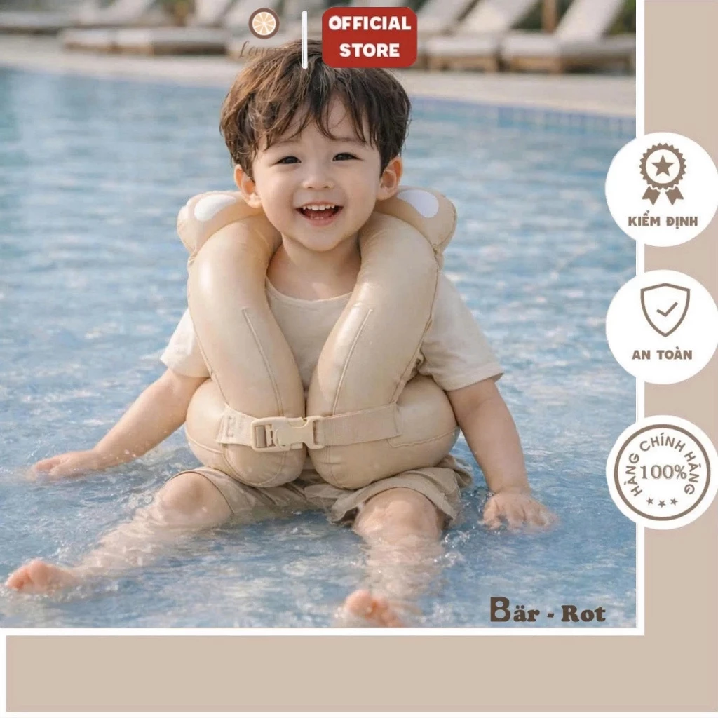 Áo phao bơi cho bé, có đai điều chỉnh độ rộng,áo phao lưng Bar-rot cho bé tập bơi