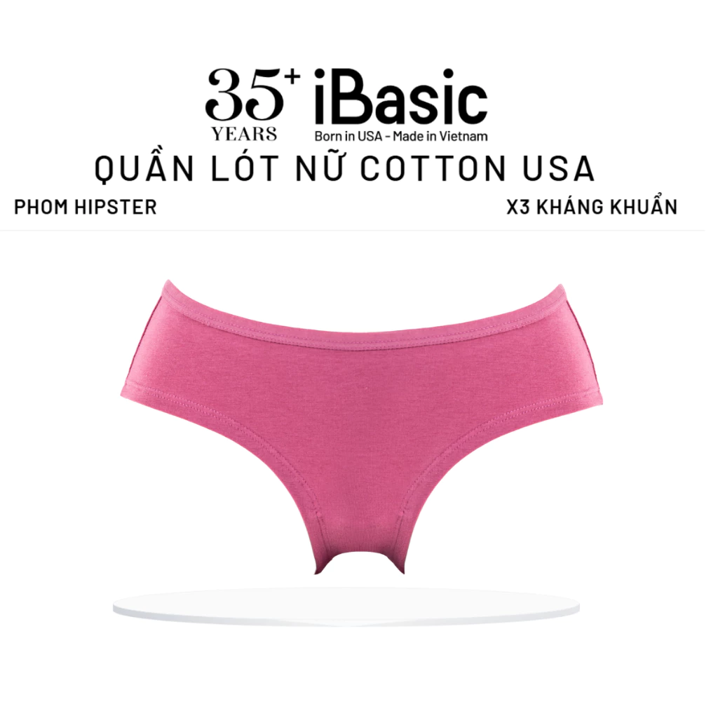 Quần lót nữ iBasic cotton USA kháng khuẩn hipster lưng vừa PANW172