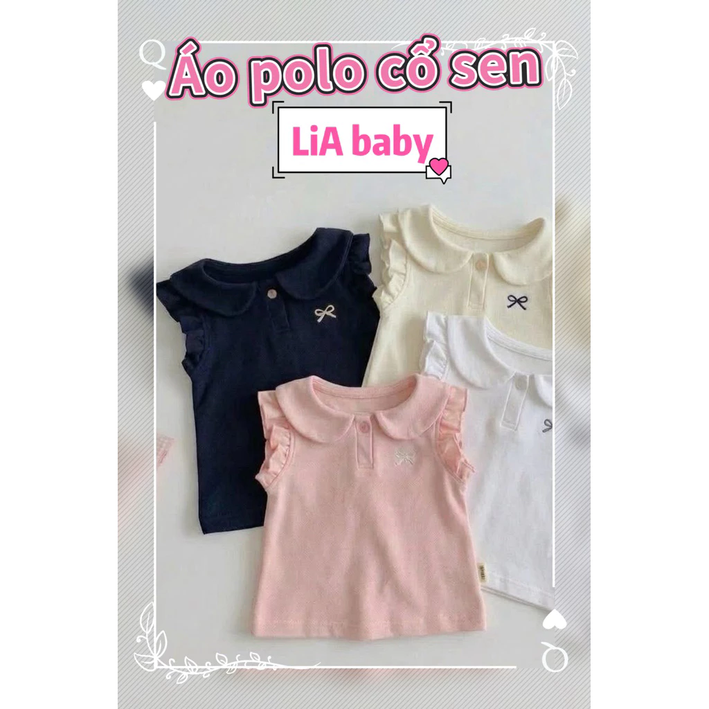 [Polo mới] Áo polo cổ sen sát nách hàn quốc xinh xắn cho bé gái (10-30kg)