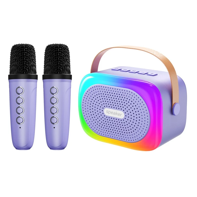 Loa Bluetooth Karaoke P7 Kèm 2 Micro | Loa Mini RGB Âm Thanh Stereo, Bluetooth 5.4,Hồ Trợ TF/AUX