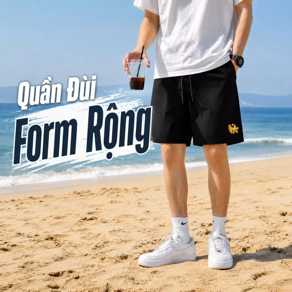 Quần Đùi ZGO Unisex Form Rộng Siêu Dễ Mặc, Mặc Nhà Đi Chơi Đều Xinh Cho Nam Nữ QZG13