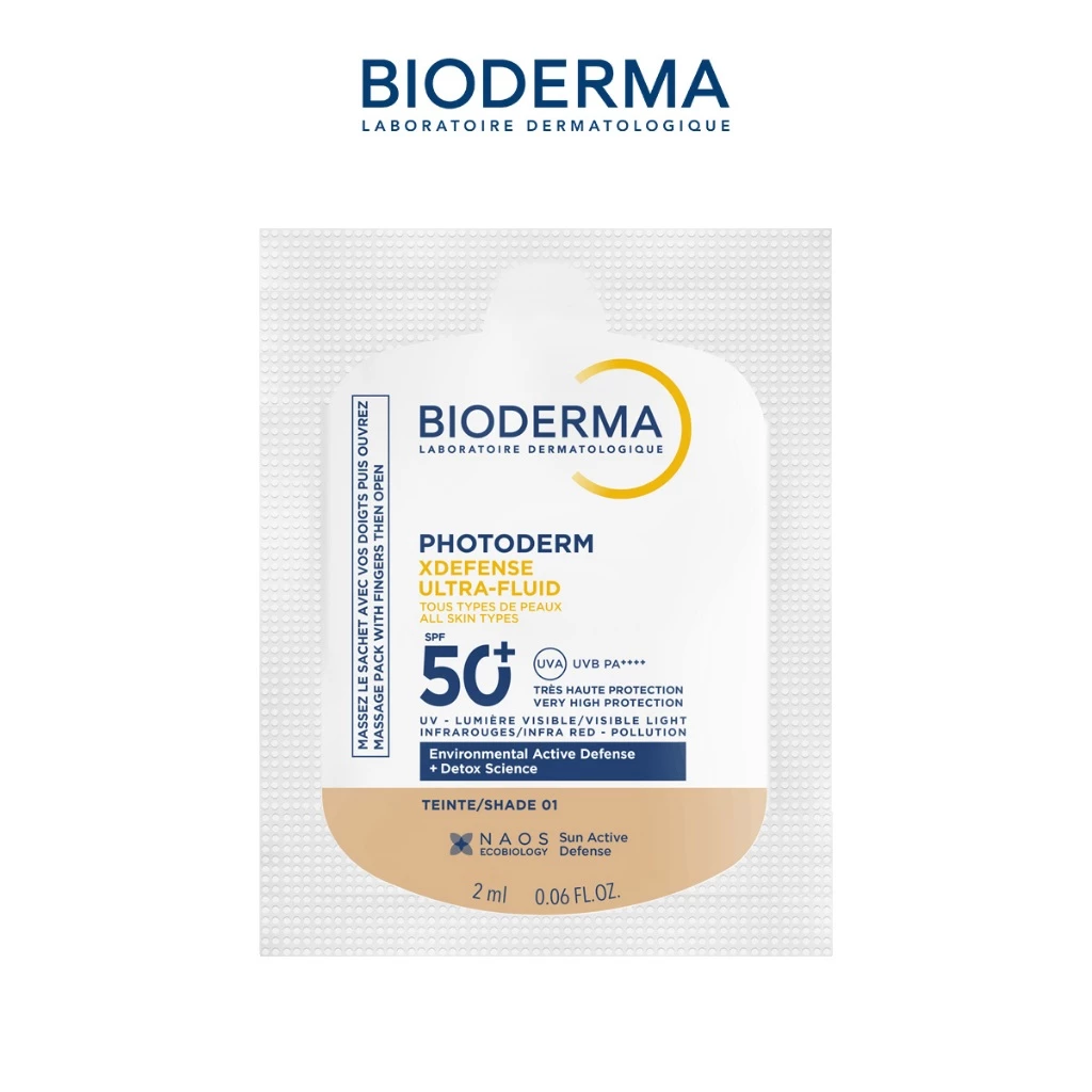 [Quà tặng không bán] Sữa chống nắng Bioderma phổ rộng ráo mịn Photoderm XDefense Ultra-fluid SPF50+ 2ml (Màu Beige)